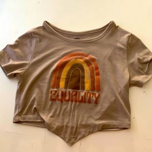 Social Culture Brown Cropped Tee